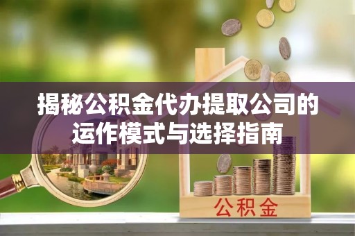 立山揭秘公积金代办提取公司的运作模式与选择指南