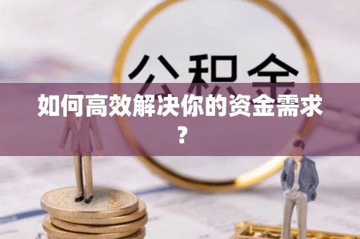 立山如何高效解决你的资金需求？