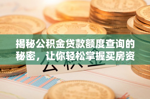 立山揭秘公积金贷款额度查询的秘密，让你轻松掌握买房资金规划